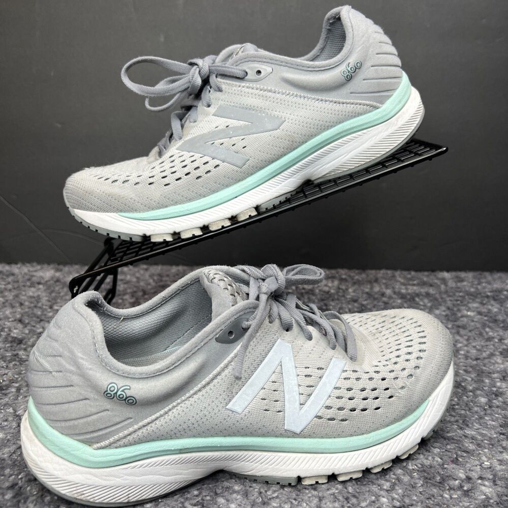 New Balance Womens 860 V10 W860P10 Gray Running Shoes Lace Up Low Top Size 8.5